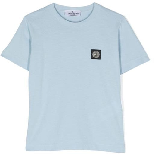 STONE ISLAND t-shirt con mini logo frontale azzurro / 2a