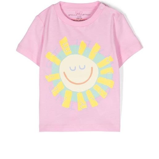 STELLA MCCARTNEY KIDS t-shirt con stampa sul petto rosa / 6m