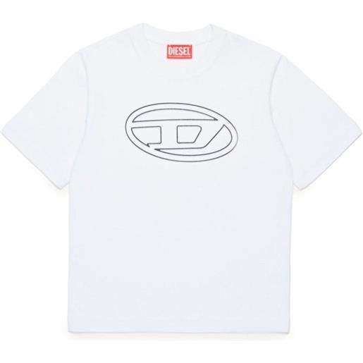 DIESEL t-shirt con logo a contrasto bianco / 4a
