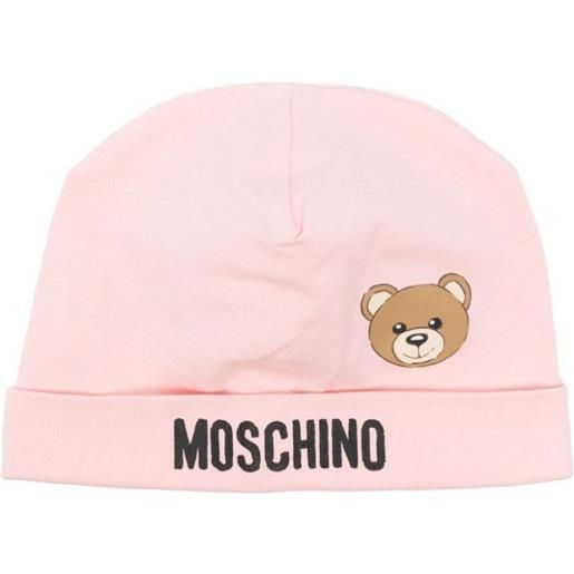 MOSCHINO BABY cappellino con logo teddy bear rosa / i