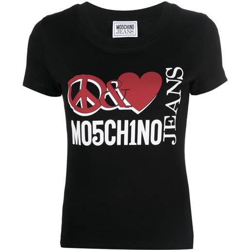 MOSCHINO JEANS t-shirt con logo nero / xs