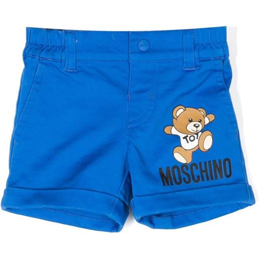 MOSCHINO BABY shorts con logo teddy bear blu / 6-9m