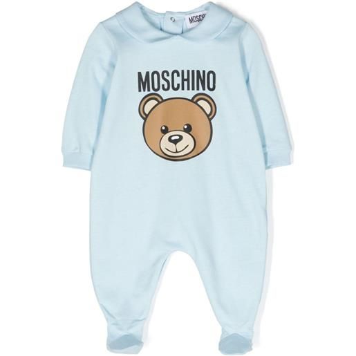MOSCHINO BABY tutina con teddy bear azzurro / 0-3m