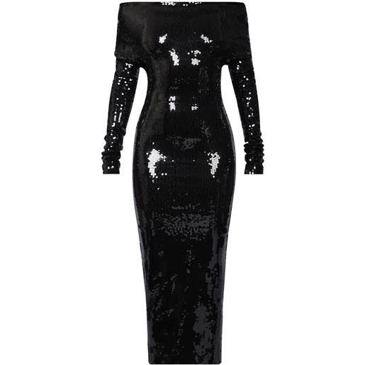 ALEXANDRE VAUTHIER abito nero lungo con paillettes nero / 38