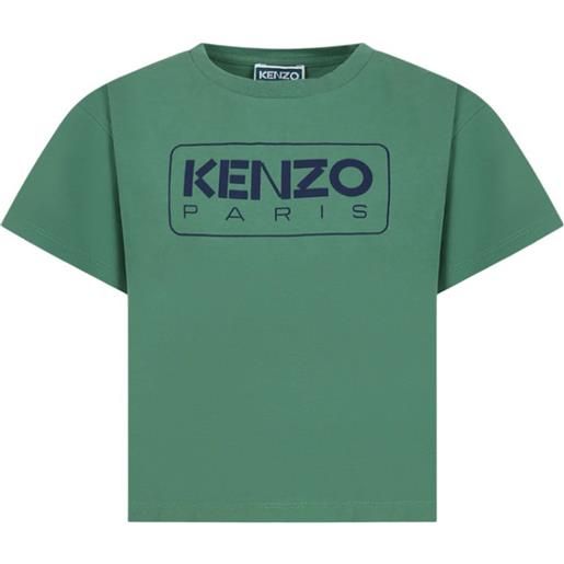 KENZO t-shirt con logo sul fronte verde / 2a
