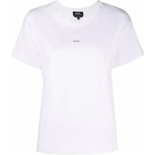 A.P.C. t-shirt con mini logo frontale bianco / s