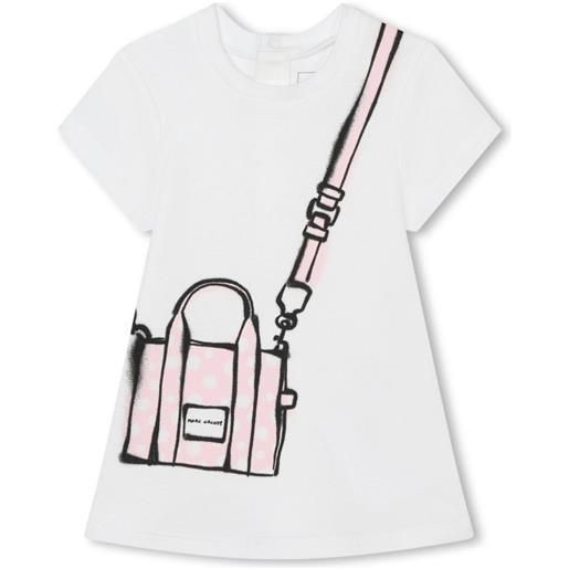 THE MARC JACOBS abito con borsetta stampata a contrasto bianco / 3m