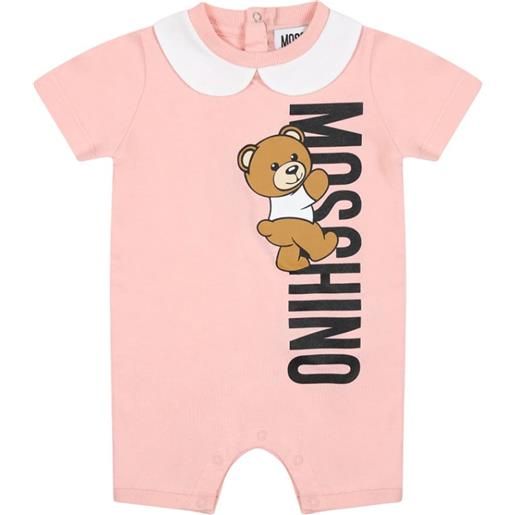 MOSCHINO BABY tutina con teddy bear rosa / 3-6m