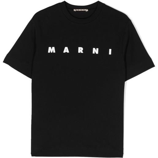 MARNI t-shirt con logo a contrasto nero / 4a