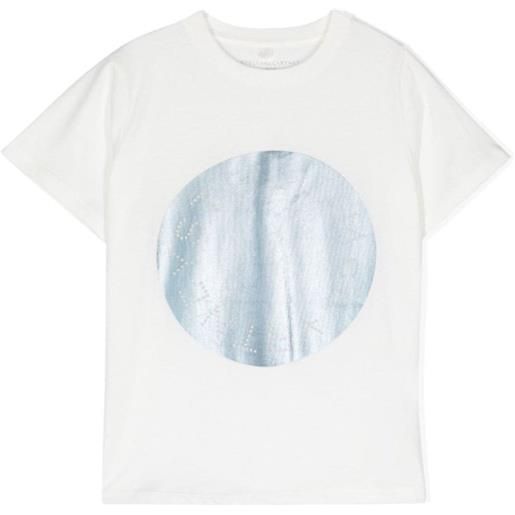 STELLA MCCARTNEY KIDS t-shirt con logo effetto metallizzato bianco / 2a