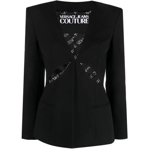 VERSACE JEANS COUTURE blazer con pince sul petto nero / 40