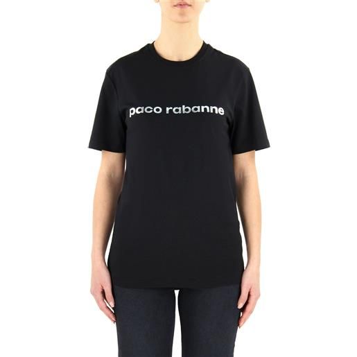 RABANNE t-shirt con stampa logo nero / s