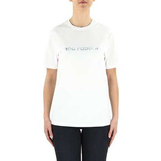 RABANNE t-shirt con stampa logo bianco / s