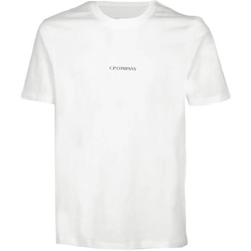 C.P. COMPANY t-shirt con logo frontale a contrasto bianco / s