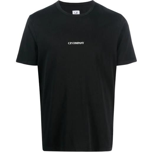 C.P. COMPANY t-shirt con logo frontale a contrasto nero / s
