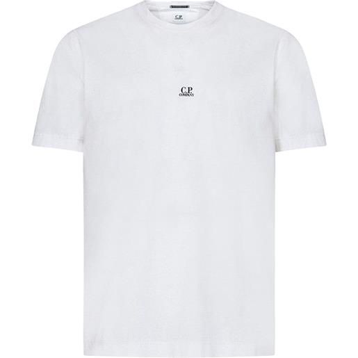 C.P. COMPANY t-shirt con logo frontale a contrasto bianco / s