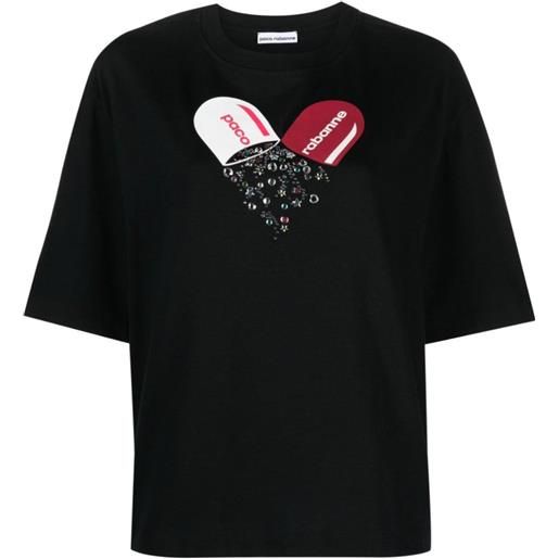 RABANNE t-shirt con stampa nero / xs
