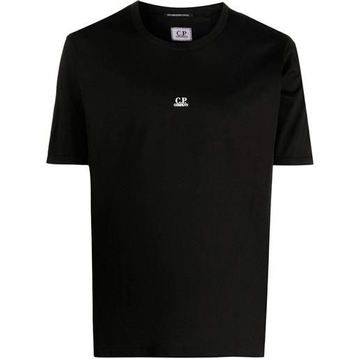 C.P. COMPANY t-shirt con logo frontale a contrasto nero / s