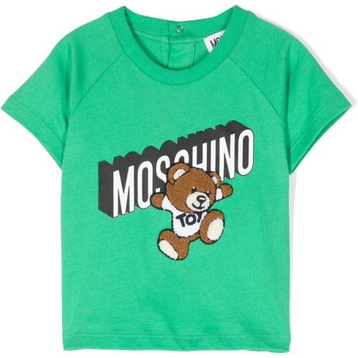 MOSCHINO BABY t-shirt con motivo teddy bear verde / 6-9m