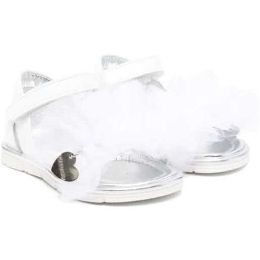 MONNALISA sandali con applicazioni in tulle e charm bianco / 20