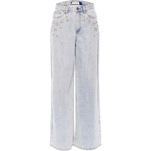 SELF PORTRAIT jeans con dettagli in cristallo blu / 39