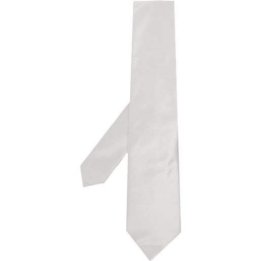 EMPORIO ARMANI cravatta con logo a contrasto bianco / tu