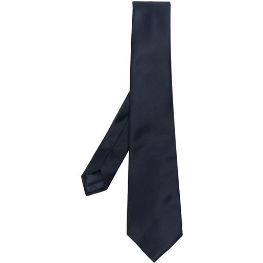 EMPORIO ARMANI cravatta con logo a contrasto blu / tu