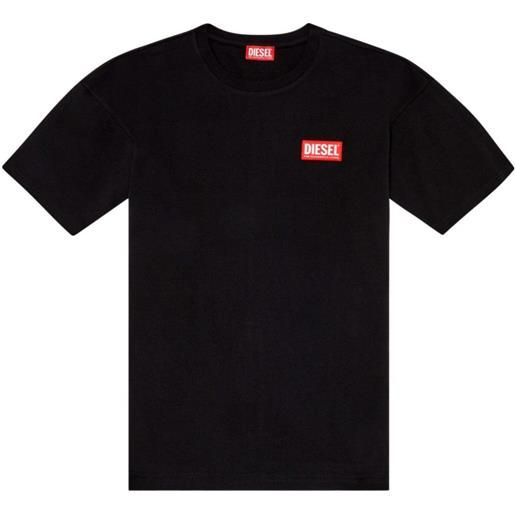 DIESEL t-shirt con stampa del logo nero / s