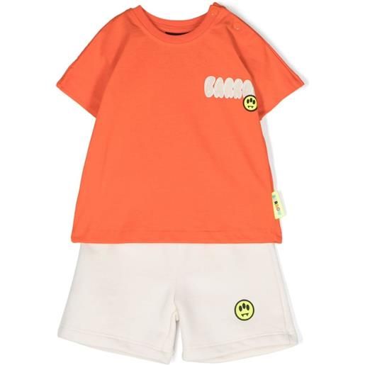 BARROW set t-shirt e shorts con smiley arancione / 9m