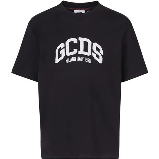 GCDS t-shirt logo lounge nero / s