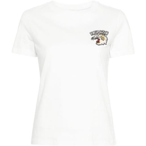 KENZO t-shirt con mini motivo tiger bianco / xs