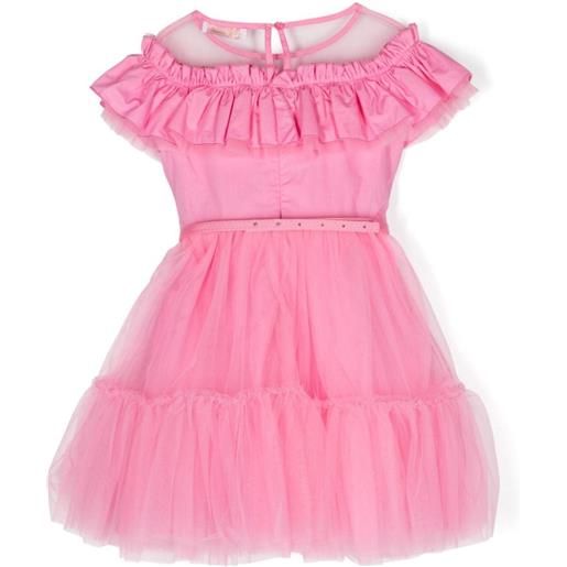MONNALISA abito in tulle con rouches rosa / 2a