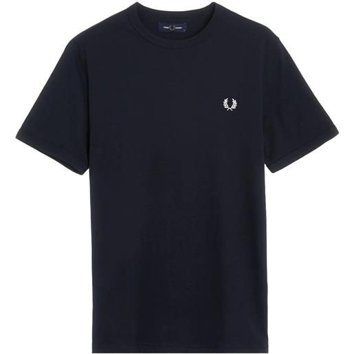 FRED PERRY t-shirt con logo ricamato blu / s