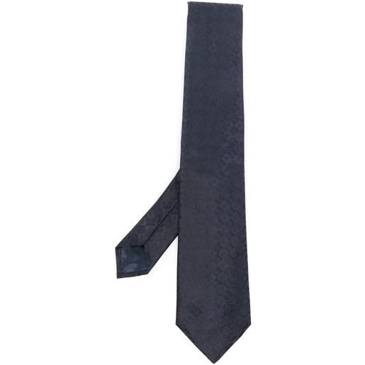 EMPORIO ARMANI cravatta con logo a contrasto blu / tu