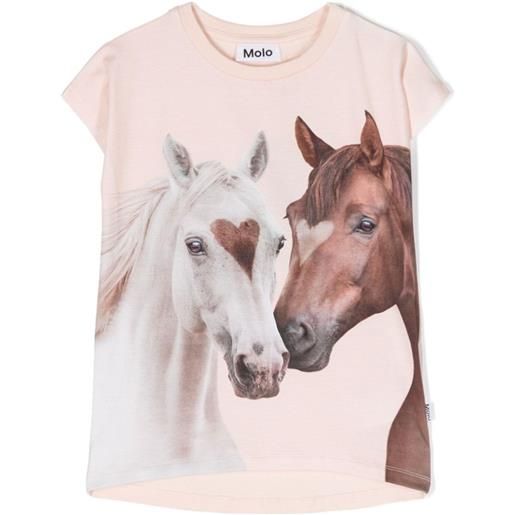 MOLO t-shirt con stampa yin yang horses bianco / 2a