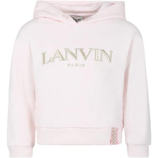 LANVIN felpa hoodie con logo sul davanti rosa / 4a