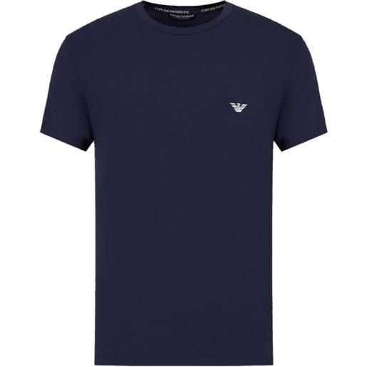 EMPORIO ARMANI UNDERWARE t-shirt slim con logo a contrasto blu / s