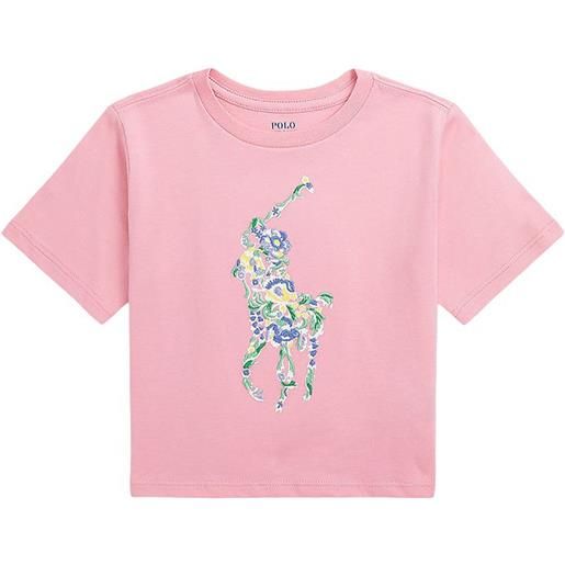 RALPH LAUREN t-shirt con stampa a contrasto rosa / s