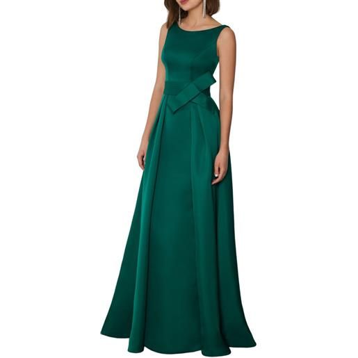 ROSA CLARA' COCKTAIL abito con fiocco decorativo in vita verde / 46