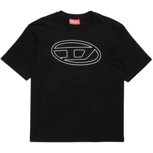 DIESEL t-shirt con logo tono su tono nero / 4a