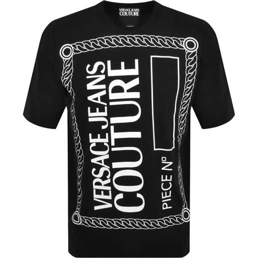 VERSACE JEANS COUTURE t-shirt con maxi logo sul davanti nero / s