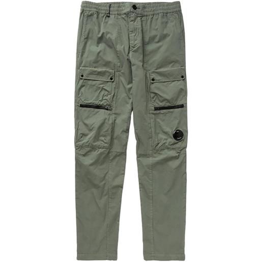 C.P. COMPANY pantaloni cargo con logo applicato verde / 46
