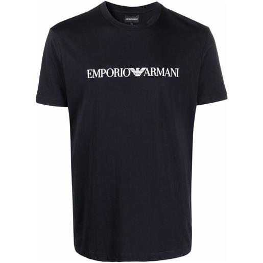 EMPORIO ARMANI t-shirt con logo a contrasto blu / s
