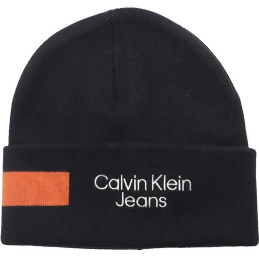 Calvin klein cappello uomo nero con logo taped