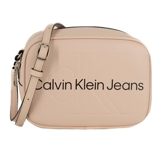 Calvin klein jeans. Borsetta a tracolla con logo embossed ckj rosa default title