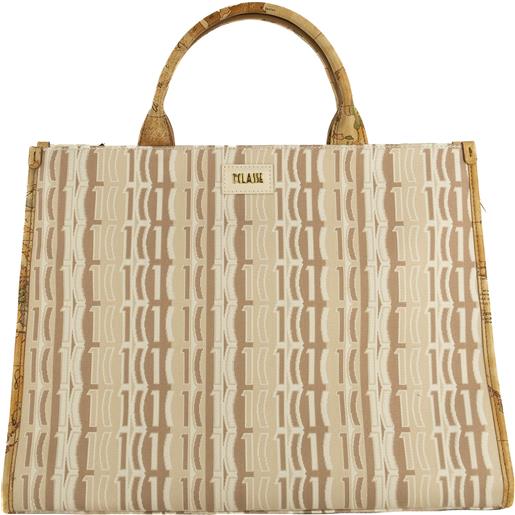 Alviero Martini Prima Classe borsa a mano con tracolla monogram 1c jacquard naturale