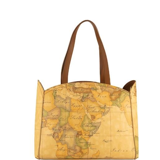 Alviero Martini Prima Classe borsa shopper con tracolla in tessuto geo naturale