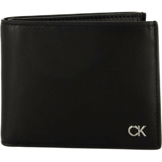 Calvin klein portafoglio bifold da uomo con portamonete nero default title