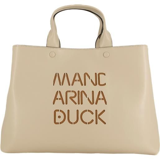 Mandarina Duck borsa tote con tracolla lady duck" grigia e bianca"