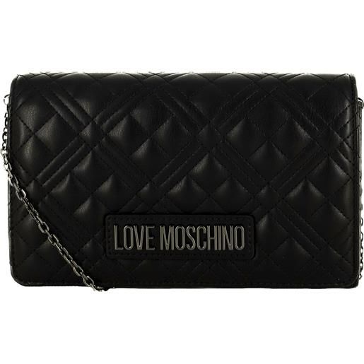 Love Moschino borsa a tracolla quilted con logo nera e metallo